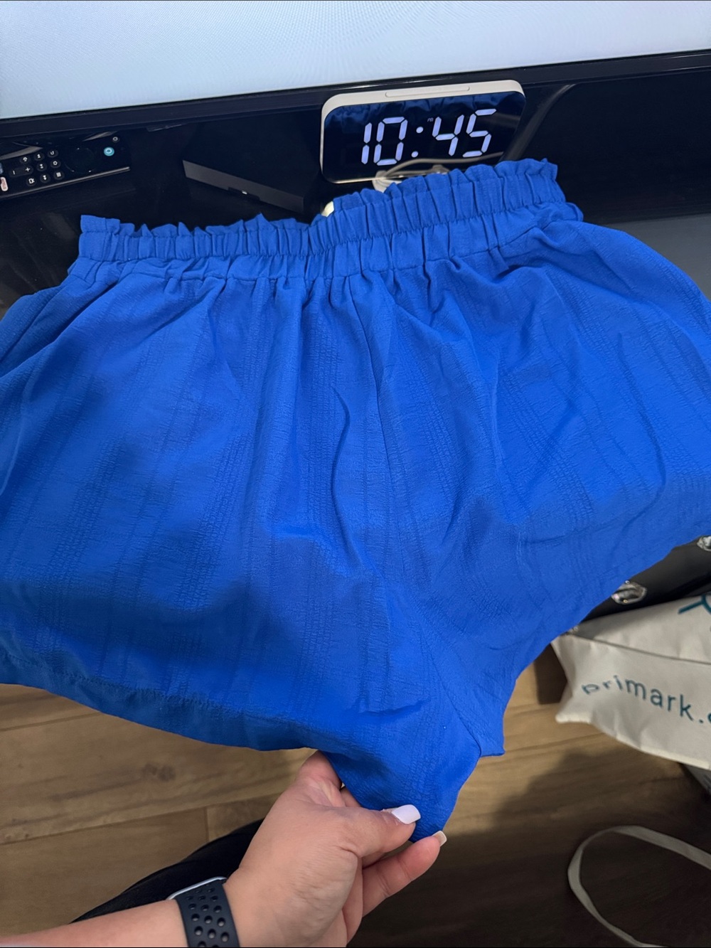 Electric Blue Elastic Waist Shorts and matching top